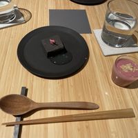 Raspberry and banana soy milk and sesame tofu at Revive Kitchen Three - Hibiya Midtown in Tokyo