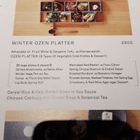 Menu of the platter at Revive Kitchen Three - Hibiya Midtown in Tokyo