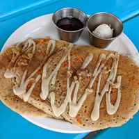 GF carrot cake pancakes. at Counter Culture in Austin