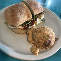 Seitan sandwich with patoto salad! at Counter Culture in Austin