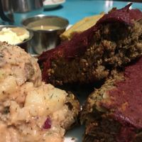 lentil loaf, tater salad, jalapeño cornbread  at Counter Culture in Austin