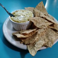 Artichoke dip and chips at Counter Culture in Austin