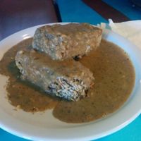 Baked seitan in gravy at Counter Culture in Austin