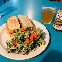 Reuben, Kale Salad and a HefeWeizen...perfect combo! at Counter Culture in Austin