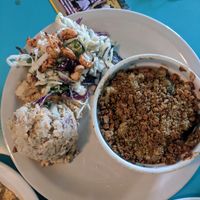 Mac and Cheese with sides of sesame slaw and potato salad at Counter Culture in Austin