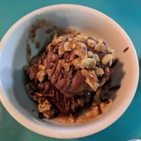 Brownie with NadaMoo ice cream (peanut butter chocolate) at Counter Culture in Austin