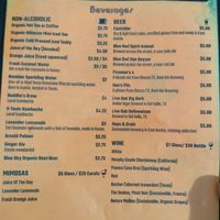 Menu at Counter Culture in Austin