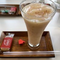 seasonal peach smoothie at Ku in Fujikawaguchiko