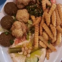 The veggie lovers plate :D at Wally's Falafel and Hummus in Minneapolis