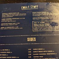 Dessert menu at The Salutation in Tynemouth