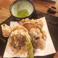 Tempura with matcha salt at Gonpachi - Nishiazabu in Tokyo