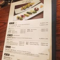 Vegetarian menu at Gonpachi - Nishiazabu in Tokyo