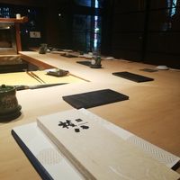 Counter around the sushi chef where you eat at Gonpachi - G Zone in Tokyo