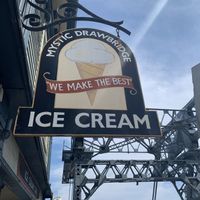Classic sign at Mystic Drawbridge Ice Cream in Mystic