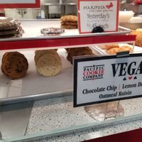 Selection of vegan cookies at Pacific Cookie Company in Santa Cruz