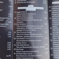 Vegan menu at Indish in Bremen