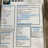 Menu at Cantinho da Maria  in Cairu