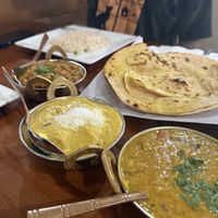 chana masala, aloo gobhi, yellow dal, paratha  at Tandoori Bites Indian Cuisine in Eureka