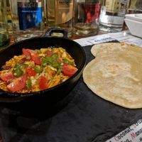 Skillet inspired be a Filipino dish with tortillas at Karlito's BB Mex in Tokushima