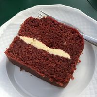 Vegan red velvet cake at Ivy and Bros in Amsterdam