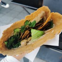 Mushroom, lettuce and Tahini Crepe at Navarino Creperie in Thessaloniki