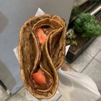 Chocolate strawberry crepe  at Navarino Creperie in Thessaloniki