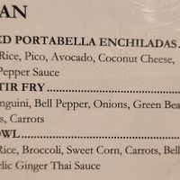 Vegan options on lunch menu (notice price difference) at Al Biernat's - North in Dallas