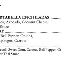 Vegan options on dinner menu (notice price difference) at Al Biernat's - North in Dallas