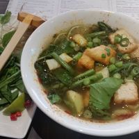 Phò Spicy Green Vietnamese rice noodles. So good stuff!  at Pho in Cardiff