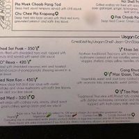 Vegan menu at Dee Plee in Phuket