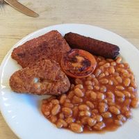 Full vegan breakfast at Glencoe Mountain Resort in Ballachulish