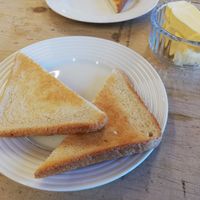 Toast and plant butter at Glencoe Mountain Resort in Ballachulish