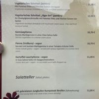 Vegetarian and vegan section on the menu  at Cafe zur Post in Simmerath