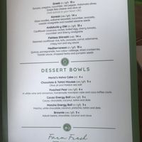 Menu second page at Ve Cafe in Ibiza