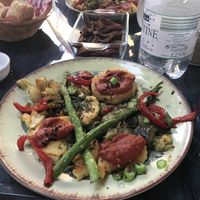 Main course: vegan assiette  at La Fougassine in Saint-maximin-la-sainte-baume