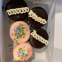 Vanilla and hostess vegan cupcakes so cute and yum!!  at Ramona Susan's Bake Shop in Philadelphia