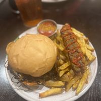Smash + curry wurst  at Mauvaise Graine in Angers