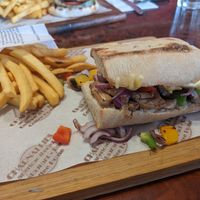 Vegetable melt with fries at Charnallies in Clacton-on-sea