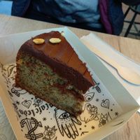 Torta de Banano, chocolate y Maní. at Café León in Bogota