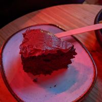Chocolate cake at Café León in Bogota
