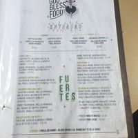 Menu at Café León in Bogota