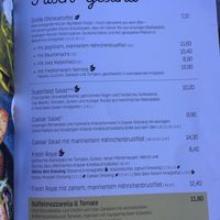 One page of the menu at ALEX in Hamburg