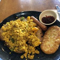 Breakfast scrambled tofu at 1Two1 Vegan Café in Springwood