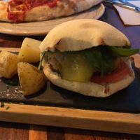 Burger  at Blu Bar in Barcelona