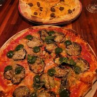 Top: cheese pumpkin and truffle paste. Bottom: aubergine tomato and pesto at Blu Bar in Barcelona