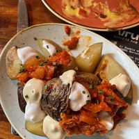 Kimchi patatas bravas! So good at Blu Bar in Barcelona