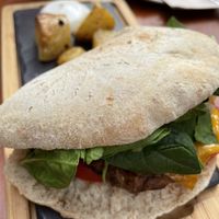 Burger  at Blu Bar in Barcelona