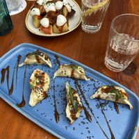 Gyozas 🥟  at Blu Bar in Barcelona