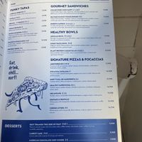 Menu  at Blu Bar in Barcelona