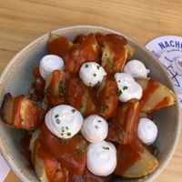 Patatas bravas  at Blu Bar in Barcelona